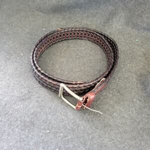 Fossil Leather Belt 38 Braided Brown MB4160222 Dress & Casual